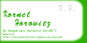 kornel horowitz business card